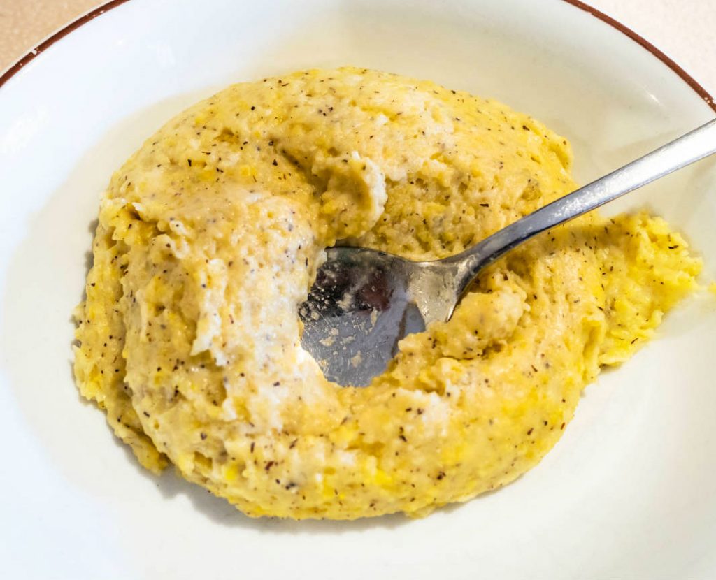 Polenta with butter and local cheese
