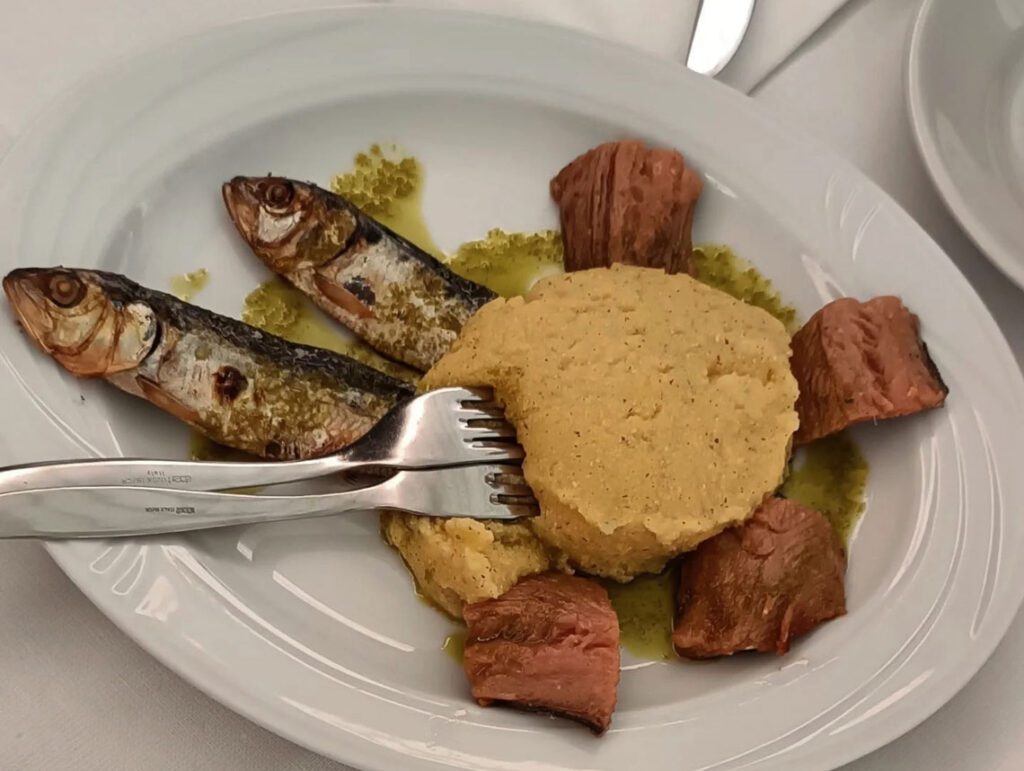 Sardines with polenta